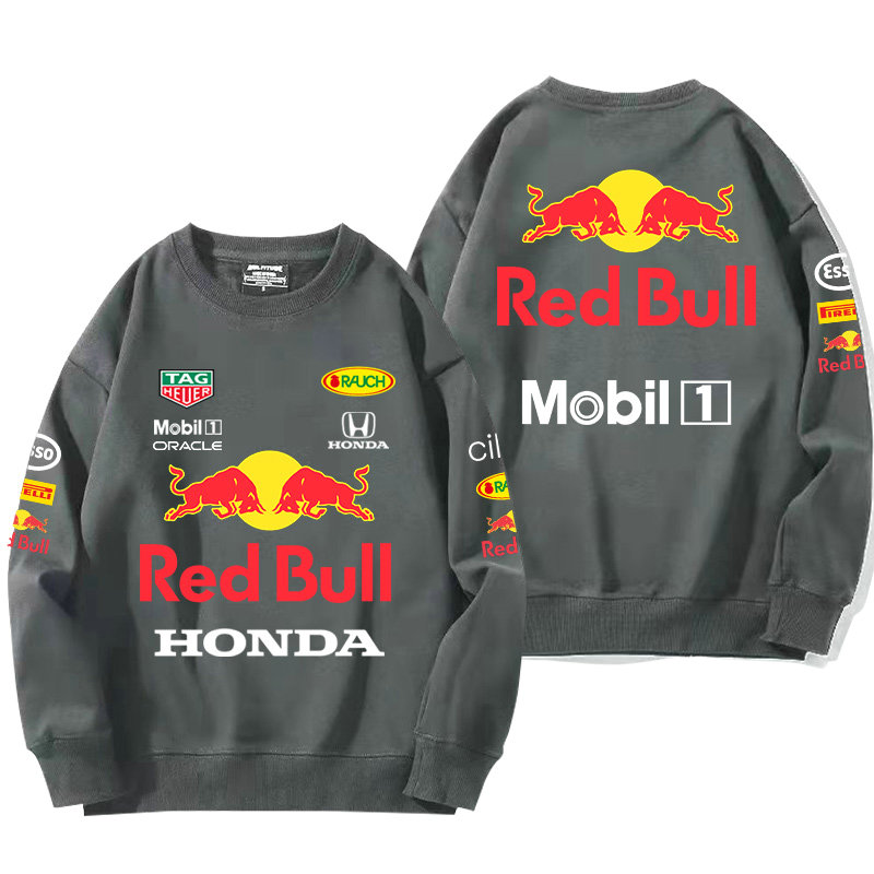 Sweatshirt Red Bull Honda Mobil 1 Coton Homme Col Rond